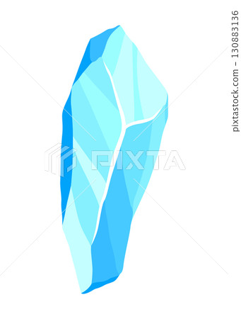 Crystal of ice, iceberg broken piece of ice, icicle, cold frozen block ice mountain, winter landscape for game design cartoon vector illustration Crystal of ice, iceberg broken piece of ice, icicle, cold frozen block ice mountain, winter landscape for game design cartoon vector illustration 130883136