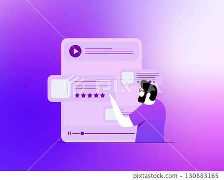 Customer testimonial videos - authentic feedback and positive experience that build trust, strengthen brand reputation. Testimonial videos support business growth in digital marketing illustration Customer testimonial videos - authentic feedback and positive experience that build trust, strengthen brand reputation. Testimonial videos support business growth in digital marketing illustration 130883165