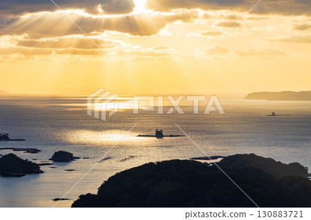 長崎縣佐世保市，九十九島，黃昏的石岳展望台 130883721