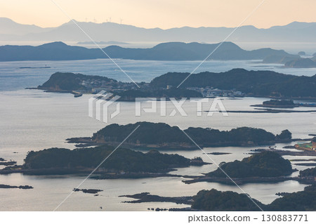 Sasebo City, Nagasaki Prefecture, Kujukushima, Ishidake Observatory at dusk 130883771