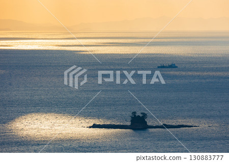 Sasebo City, Nagasaki Prefecture, Kujukushima, Ishidake Observatory at dusk 130883777
