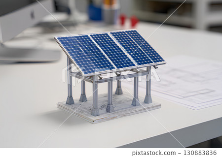 A model of the equipment mounting system that firmly supports the solar panels 130883836