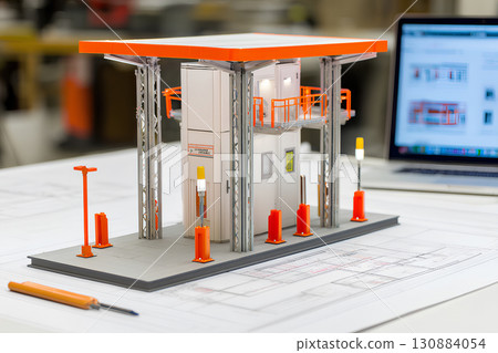 A model of the equipment stand that firmly supports the equipment 130884054