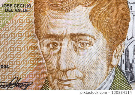 Jose Cecilio Del Valle a closeup portrait from Honduran money 130884114