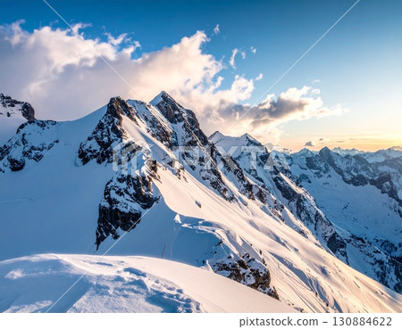 Image of snowy mountains in Switzerland Image of snowy mountains in Switzerland 130884622