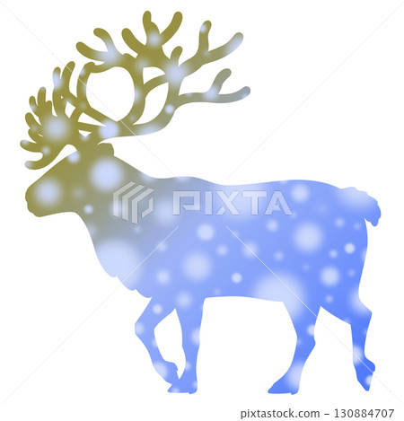 馴鹿和照明插圖 130884707