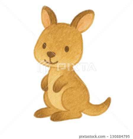 [Animals] Illustration of a baby kangaroo 130884795