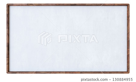 簡單的棕色木框，透明材料，3D渲染 130884955