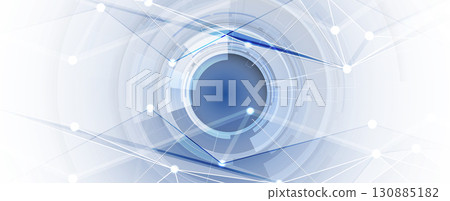 Abstract circle on technology or business futuristic particle background 130885182