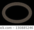 Vector gold classic greek oval ornament. Pattern of ancient Greece and Roman Empire. Decoration of European palaces. Vintage vector frame with arabesques. Palmette. EPS 130885246