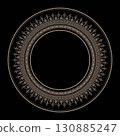 Golden Greek key and floral meander frame. Circle european antique border. Circular pattern. Patterns of Greece, ancient Rome. Vintage decorative elements. Islam, Arabic, Indian, ottoman motifs 130885247
