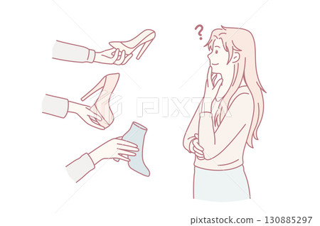 Difficult choice and variety concept. 130885297