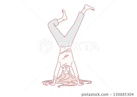 Acrobatics and feeling positive concept. 130885304