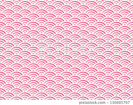 Seigaiha 圖案的粉紅色背景插圖 130885707