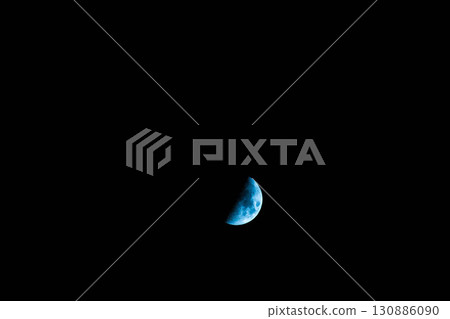 Summer night sky half moon 05 Summer night sky half moon 05 130886090