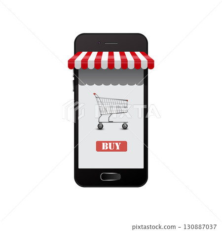 online shop on smart phone 130887037