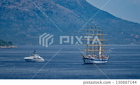 Sailboats and yachts in the sea Sailboats and yachts in the sea 130887144