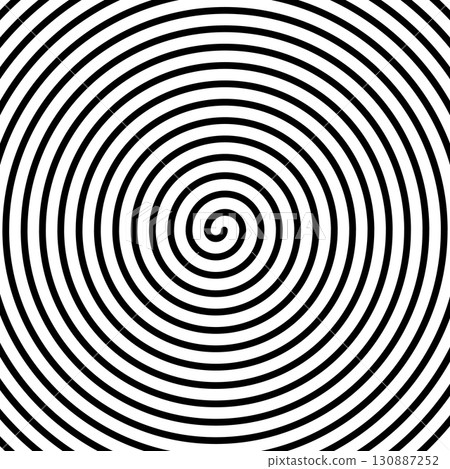 Op art linear spiral design. Archimedean or arithmetic spiral for graphic resources. 130887252