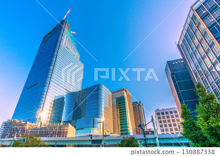 Tokyo cityscape, Japan, September 1st. View of the redevelopment project in Nihonbashi 1-chome. Tokyo cityscape, Japan, September 1st. View of the redevelopment project in Nihonbashi 1-chome. 130887338