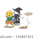 Illustration of children dressed up for Halloween 130887353