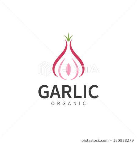 garlic vector icon illustration design template 130888279