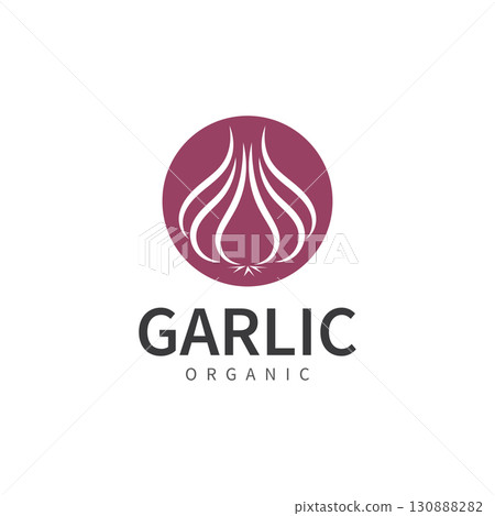 garlic vector icon illustration design template 130888282