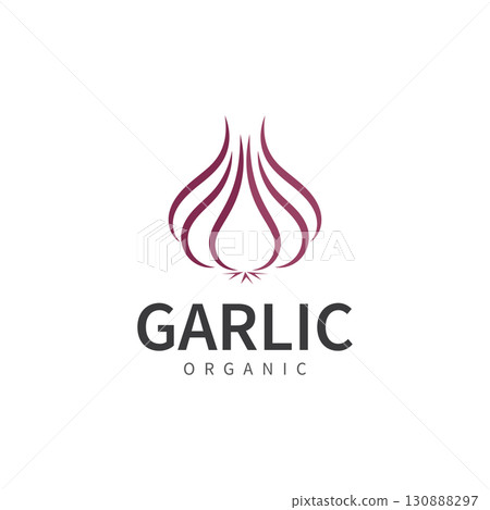 garlic vector icon illustration design template 130888297
