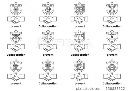A set of handshakes with the words A set of handshakes with the words 130888322