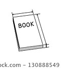 閉合的書本和尺寸線（畫線） 130888549