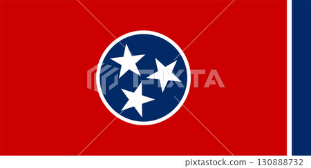 Illustration Official Flag of Tennessee State, USA. Flag of Tennessee, North America. 130888732