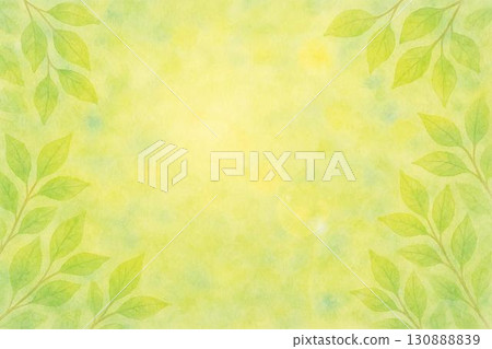 新鮮綠葉生態圖像水彩畫 130888839