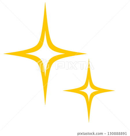 Set of 2 hollow stars | Yellow, sparkling, light, decorative, background transparent icon material Set of 2 hollow stars | Yellow, sparkling, light, decorative, background transparent icon material 130888891