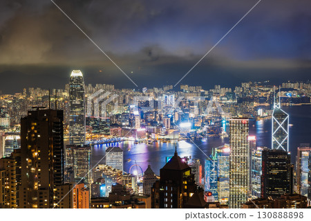 Hong Kong Million Dollar Night View View from Victoria Peak 130888898