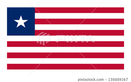 Illustration of the Liberia Flag. Flag of Liberia Detailed National Symbol of Patriotism and Freedom. 130889167