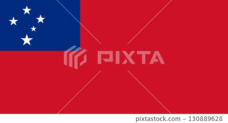 Illustration of the Flag of Samoa. Official Flag of Samoa. Illustration of the Flag of Samoa. Official Flag of Samoa. 130889628
