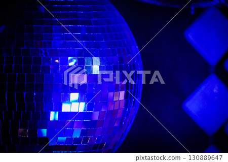 Purple light mirror ball Purple light mirror ball 130889647