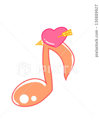 Musical note with heart 130889927