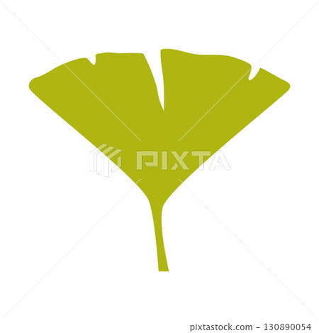Illustration of a yellow-green ginkgo leaf 130890054