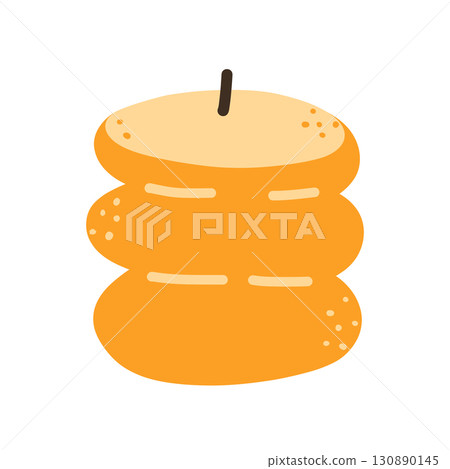 Yellow Candle, cozy element for home decor. Home aromatherapy, hygge home decoration, vector illustration Yellow Candle, cozy element for home decor. Home aromatherapy, hygge home decoration, vector illustration 130890145