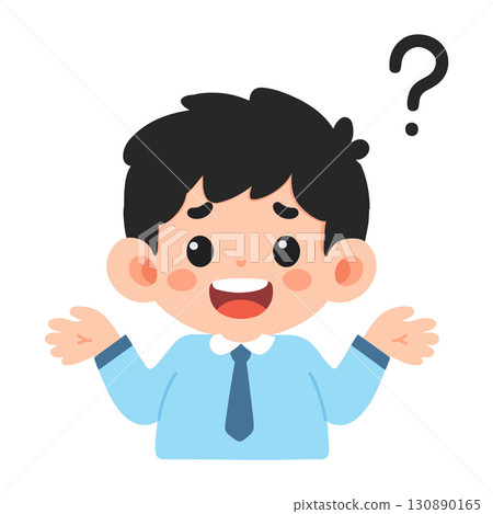 Illustration of a Confused Man with Question Mark Illustration of a Confused Man with Question Mark 130890165