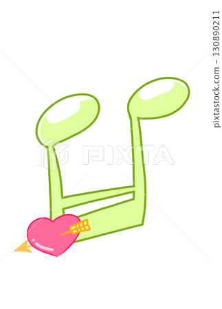 Musical note with heart Musical note with heart 130890211