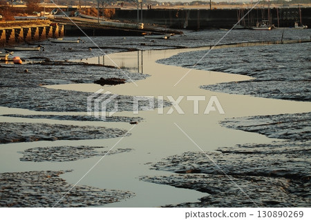 Arao City Ariake Sea Coast New Year's Day Dusk 130890269