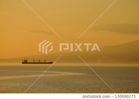 Arao City Ariake Sea Coast New Year's Day Dusk 130890273