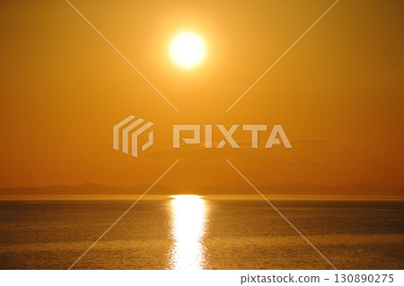 Arao City Ariake Sea Coast New Year's Day Dusk 130890275