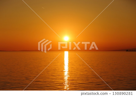 Arao City Ariake Sea Coast New Year's Day Dusk 130890281