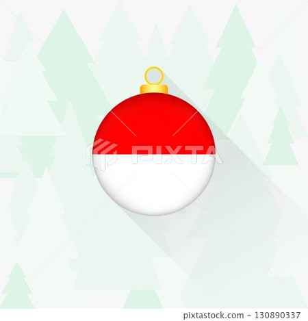 Indonesia National Flag Christmas Decoration. 130890337