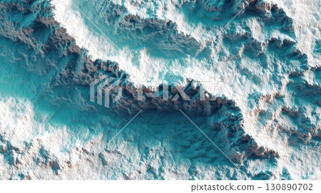 Detailed Snow Crust Texture on Ground in Winter Landscape Scene Detailed Snow Crust Texture on Ground in Winter Landscape Scene 130890702