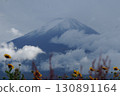 秋季的富士山和黃色的波斯菊 130891164
