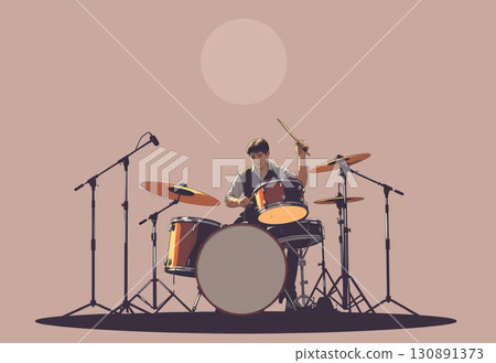 鼓手的插圖 130891373