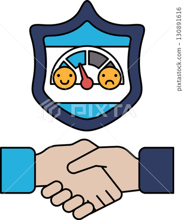 A picture of two hands shaking with a speedometer in the background 130891616